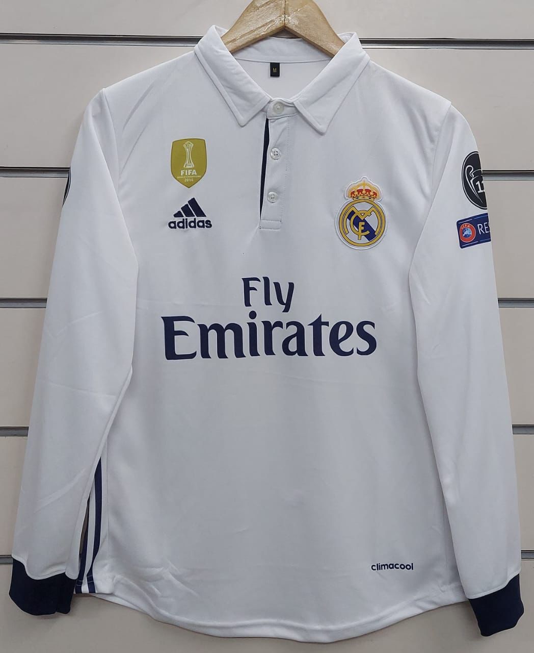 RONALDO REAL MADRID 2016/ 2017 HOME KIT EMBROIDERY POLO FULL SLEEV