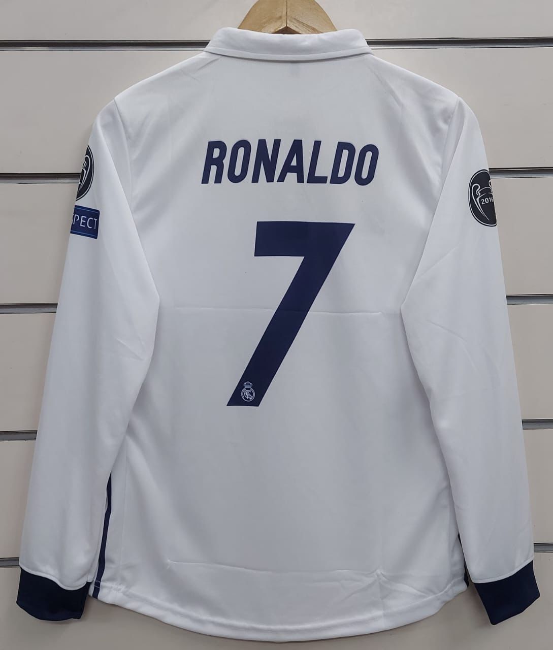 RONALDO REAL MADRID 2016/ 2017 HOME KIT EMBROIDERY POLO FULL SLEEV