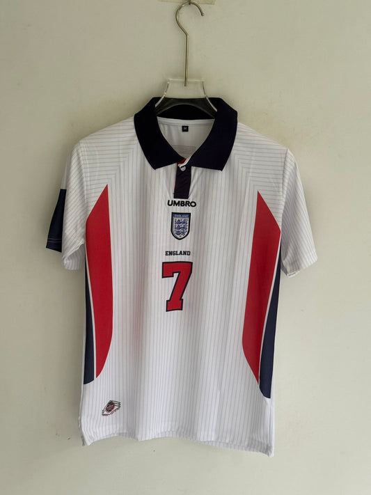 BECKHAM ENGLAND HOME KIT POLO EMBROIDERY 1998