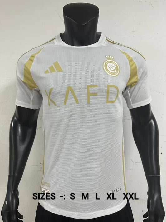 AL-NASSR 23-24 AWAY KIT – WHITE &amp; GOLD EDITION